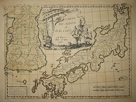 Le Rouge George Louis Carte du Japon et de la Corée 1767 Paris 